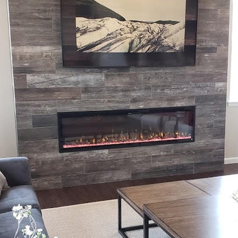 Touchstone Sideline Elite 72 Electric Fireplace with tile by customer Aaron