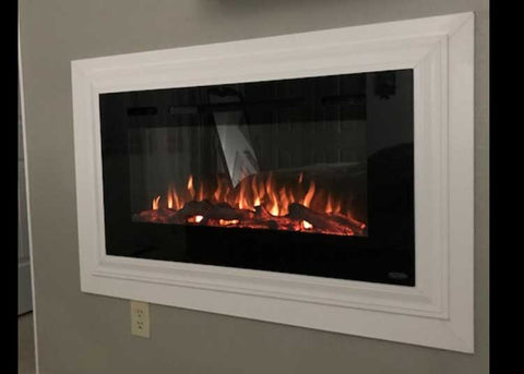 Touchstone Sideline 40 Electric Fireplace with white frame