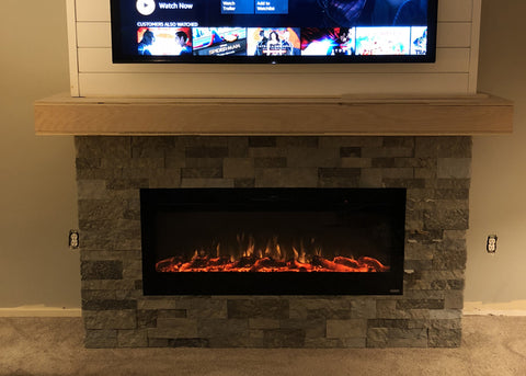 Touchstone Sideline 50 Electric Fireplace with 50 inch television mounted above