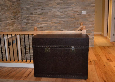 Touchstone Elevate Vintage Leather Wrapped Trunk TV Lift Cabinet