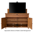 Touchstone Claymont Smart TV Lift Cabinet 70263 shelf and storage graphic.
