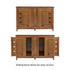 Touchstone Claymont Smart TV Lift Cabinet 70263 sliding back doors for easy access graphic.