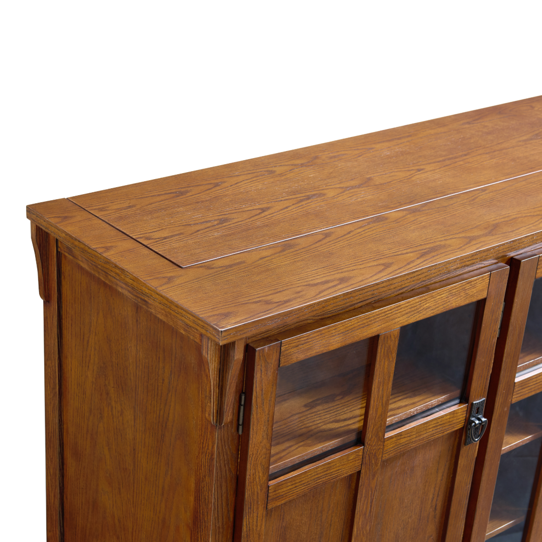 Touchstone 70062 Bungalow Smart TV Lift Cabinet close up image of the lid.