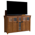 Touchstone 70062 Bungalow Smart TV Lift Cabinet angled with TV on white.