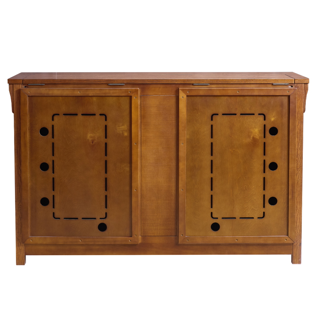Touchstone 70062 Bungalow Smart TV Lift Cabinet back view on white.