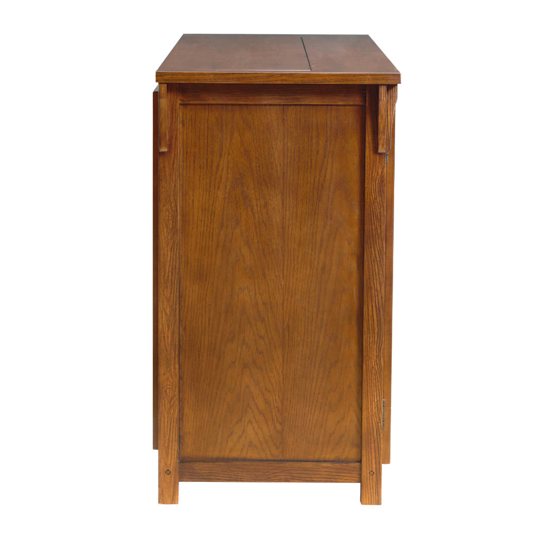Touchstone 70062 Bungalow Smart TV Lift Cabinet side view on white.