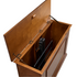 Touchstone Elevate 72009 Smart TV Lift Cabinet in Honey Oak Finish above view with lid raised on white.