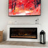 Touchstone Encase Freestanding Mantel with Sideline Elite 50 Smart Electric Fireplace in living room decorated for fall by @karinabbingham