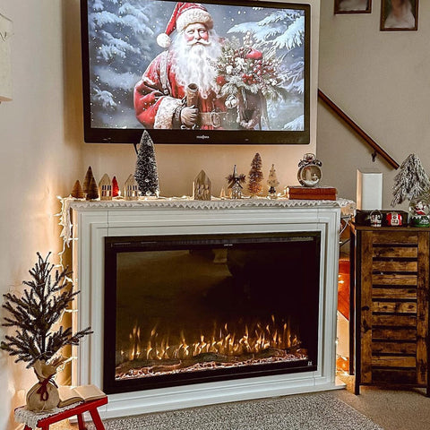 Encase® Surround Mantel + Sideline Elite Forte® Smart Electric Fireplace