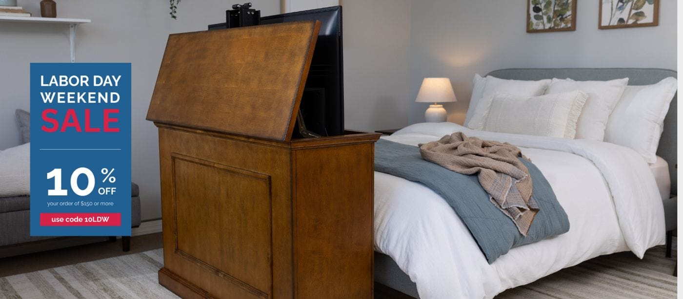 Touchstone Labor Day Sale 10% off with code 10LDW TV lift cabinet