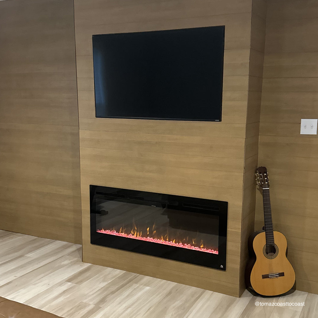 Touchstone Sideline 50 Electric Fireplace installation done by customer @tomazcoasttocoast