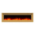 Sideline Deluxe Gold 72 inch electric fireplace on white with red flames and crystal media