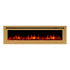 Sideline Deluxe Gold 72 inch electric fireplace on white with orange flames and logset