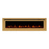 Sideline Deluxe Gold 72 inch electric fireplace on white with orange flames and logset