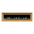 Sideline Deluxe Gold 72 inch electric fireplace on white with white flames and logset