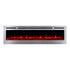 Sideline Deluxe Stainless Steel 72 inch electric fireplace on white with red flames and logset