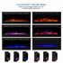 Sideline 84 Electric Fireplace flame colors and media options