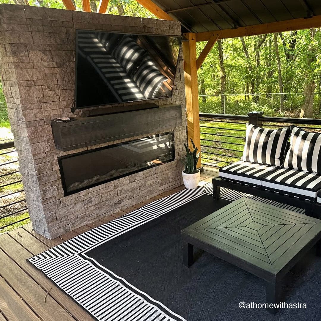 Customer installation photo of the outdoor 80049 Touchstone electric fireplace