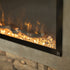 Driftwood and crystals in flame display of Touchstone Sideline Elite 80049 Smart Electric Fireplace