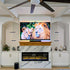 Touchstone Sideline Elite Pro 60 Smart Electric Fireplace in marble surround wall Cox Classic Homes customer Alex