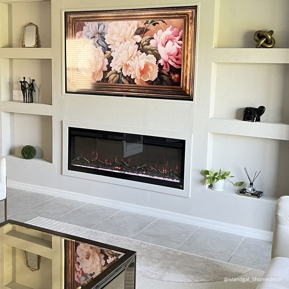 Sideline Fury 57 Inch Slim-Depth Recessed Smart Electric Fireplace 800 ...