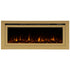 Touchstone Sideline Gold Smart Electric Fireplace front view gold orange flames