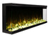 Sideline Infinity 3 Sided WiFi Enabled Smart Recessed Electric Fireplace 80046 turned on.