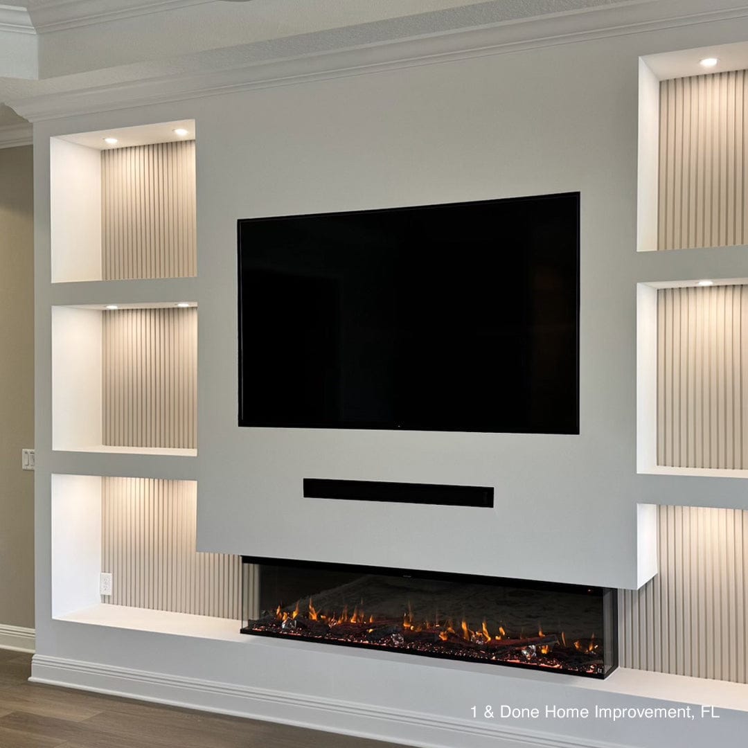 Touchstone Sideline Infinity 72-inch Electric fireplace installation photo taken by 1donehomeimprovement , Lakewood Ranch FL