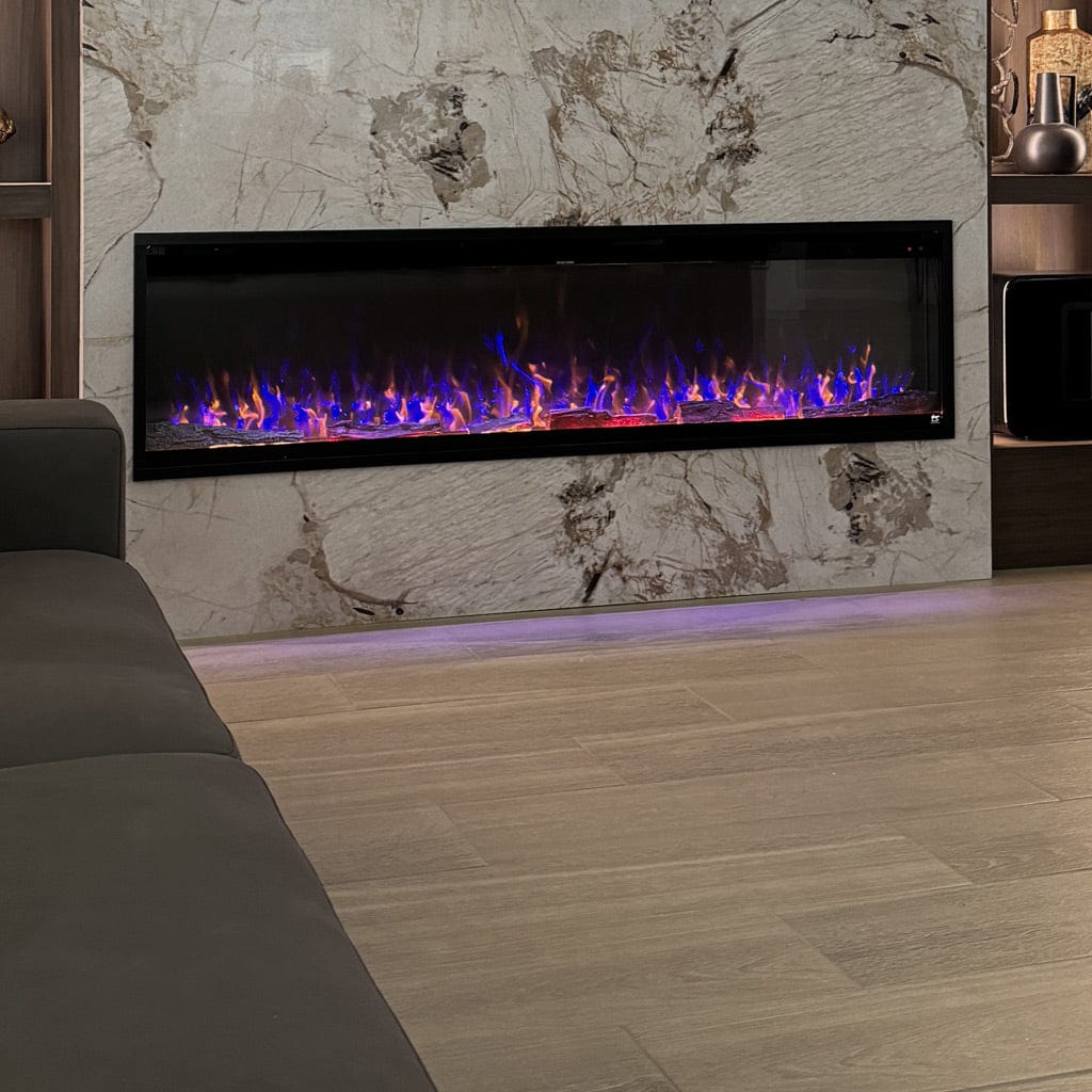 Touchstone Elite Pro 72 Smart Electric Fireplace installation by Prestige Carpentry, Florida mobile presenation