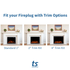 Touchstone Fireplug Pro electric fireplace trim options shown in a room setting