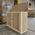 Touchstone Elevate Mission Smart TV Lift Cabinet in unfinished photographed in the warehouse - showroom unit.