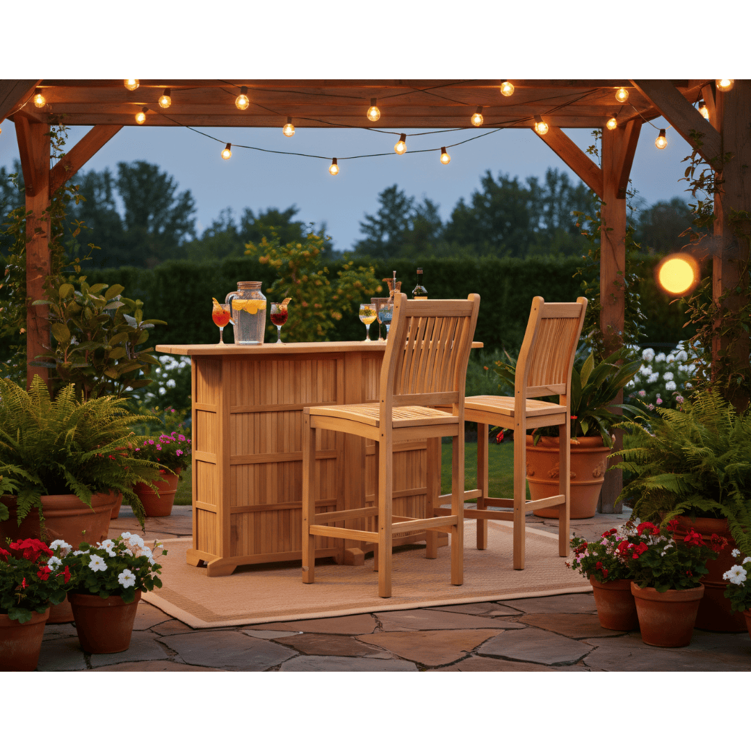 Touchstone Velari Teak Bar Set lifestyle image