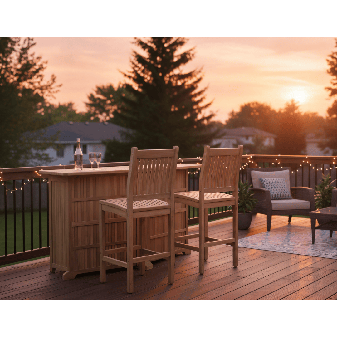 Touchstone Velari Teak Bar Set lifestyle image