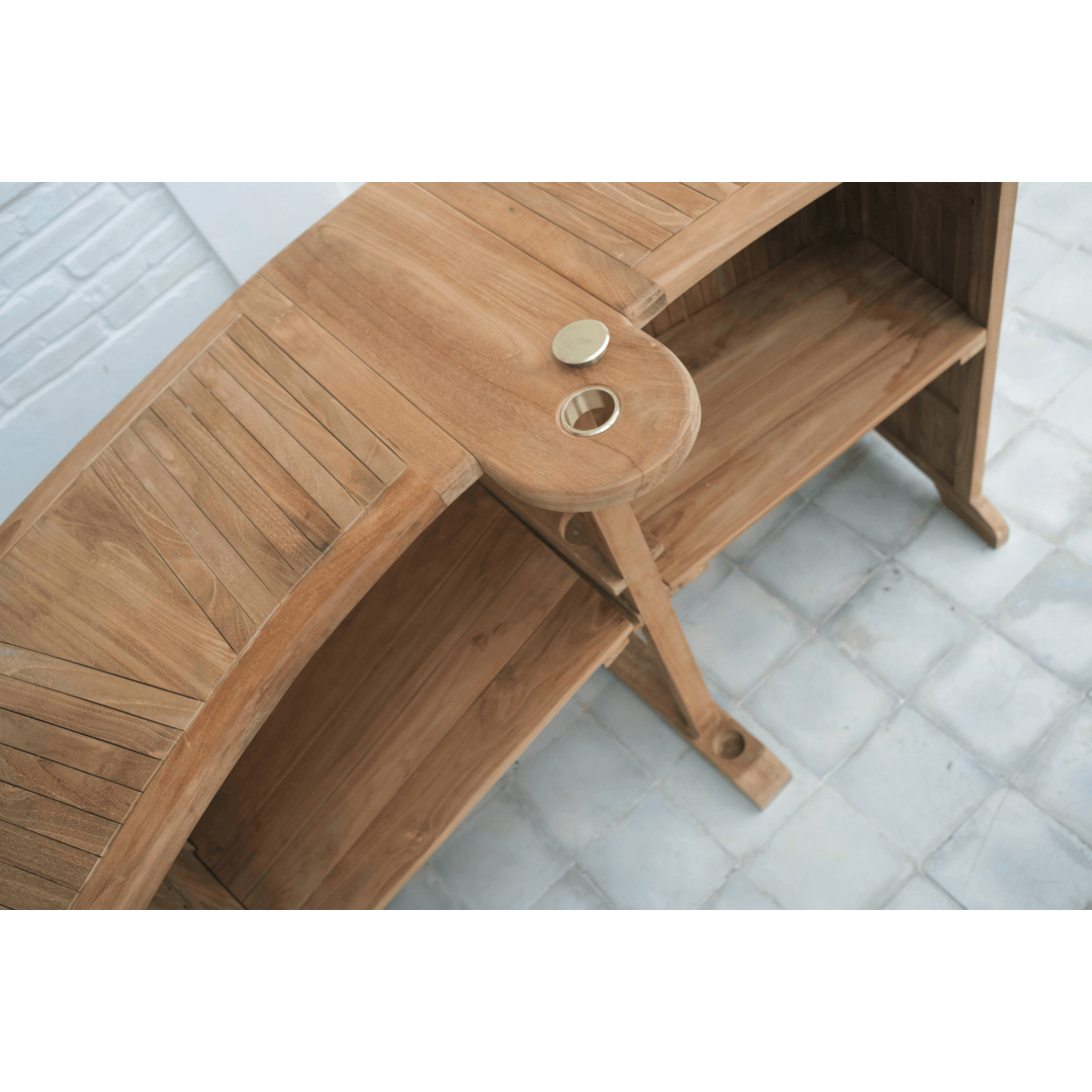 Touchstone Velari Teak Bar Set top view