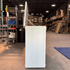 72013 Mission Elevate White showroom cabinet photographed in the warehouse.