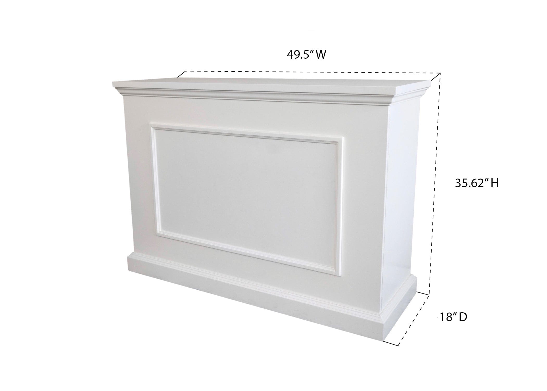 The Elevate 72015 White TV Lift Cabinet measurements.