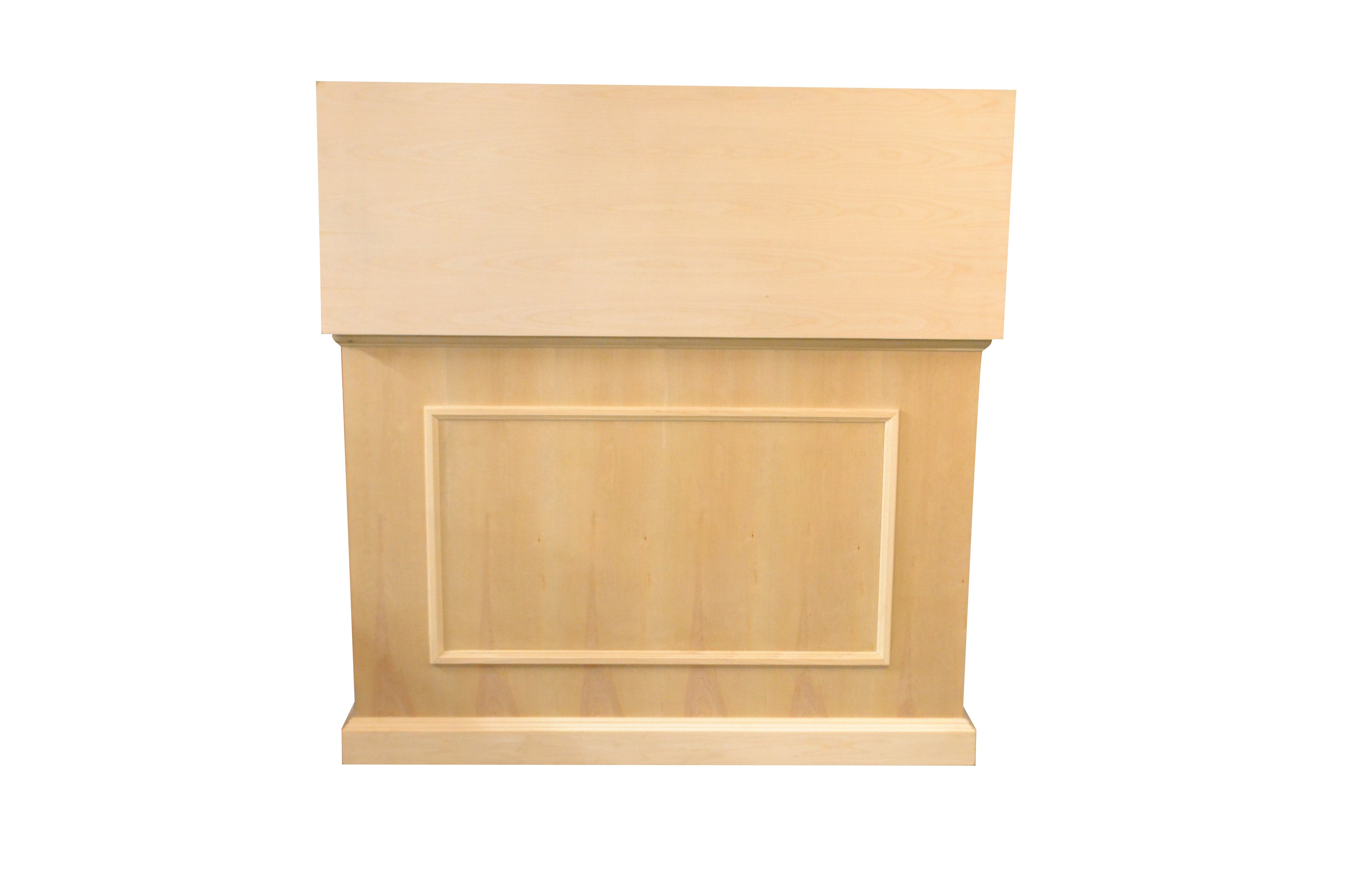 Mini Elevate 75012 Unfinished TV Lift Cabinet for Flat screen TVs with top open from the back.
