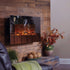 Mirror Onyx 80008  Wall Mounted Electric Fireplace shown from a close side view.