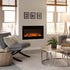 The 36-inch wide Touchstone Sideline 36 Electric Fireplace fits in cozy living rooms. 