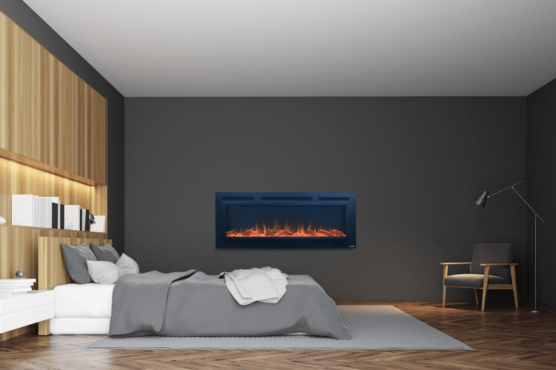 Touchstone Sideline Steel 50 80013 Electric Fireplace shown in a room.
