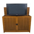 Grand Elevate 74006 Mission TV Lift Cabinet for 65 inch Flat screen TVs shown with a TV in it.