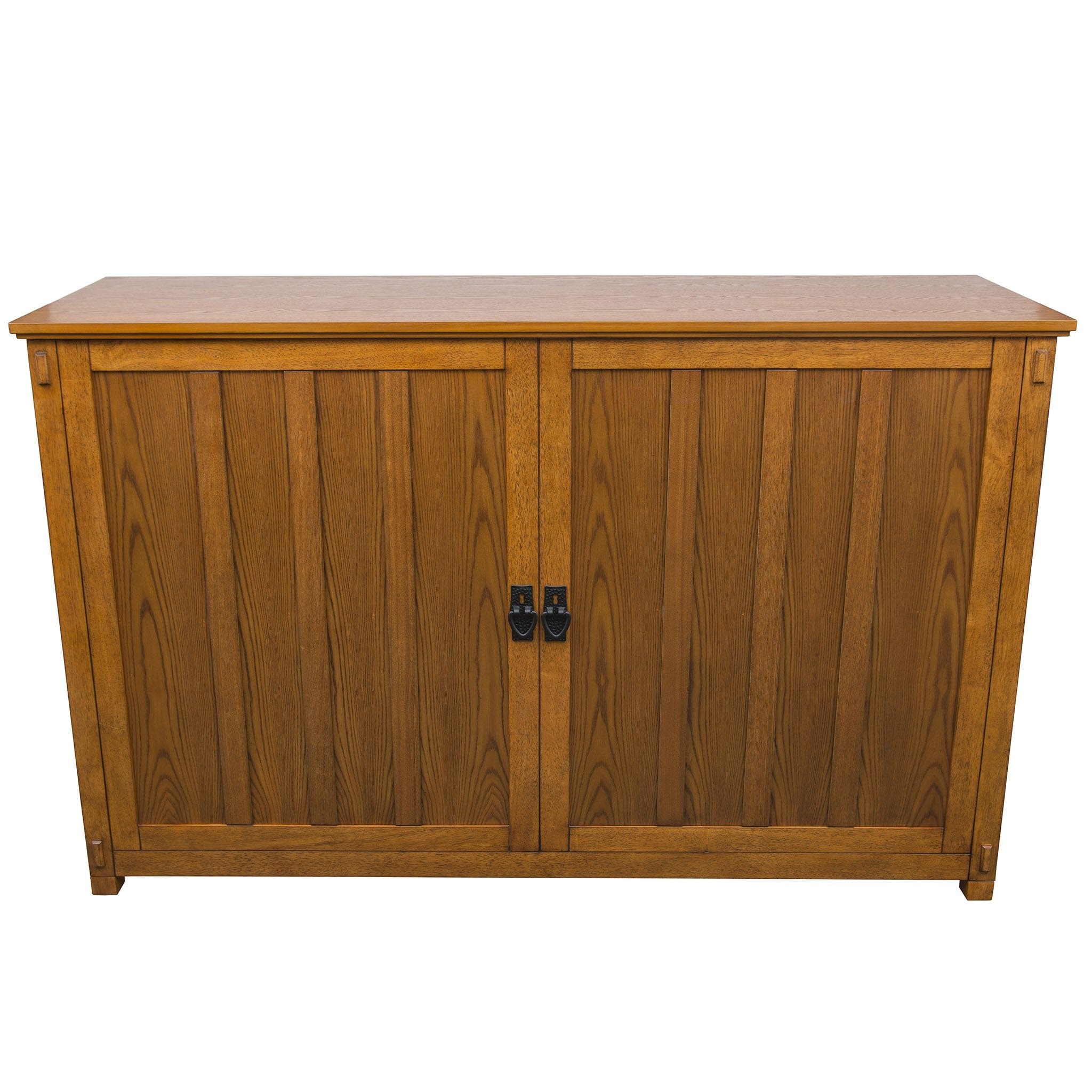 Grand Elevate 74006 Mission TV Lift Cabinet for 65 inch Flat screen TVs shown from the back closed.