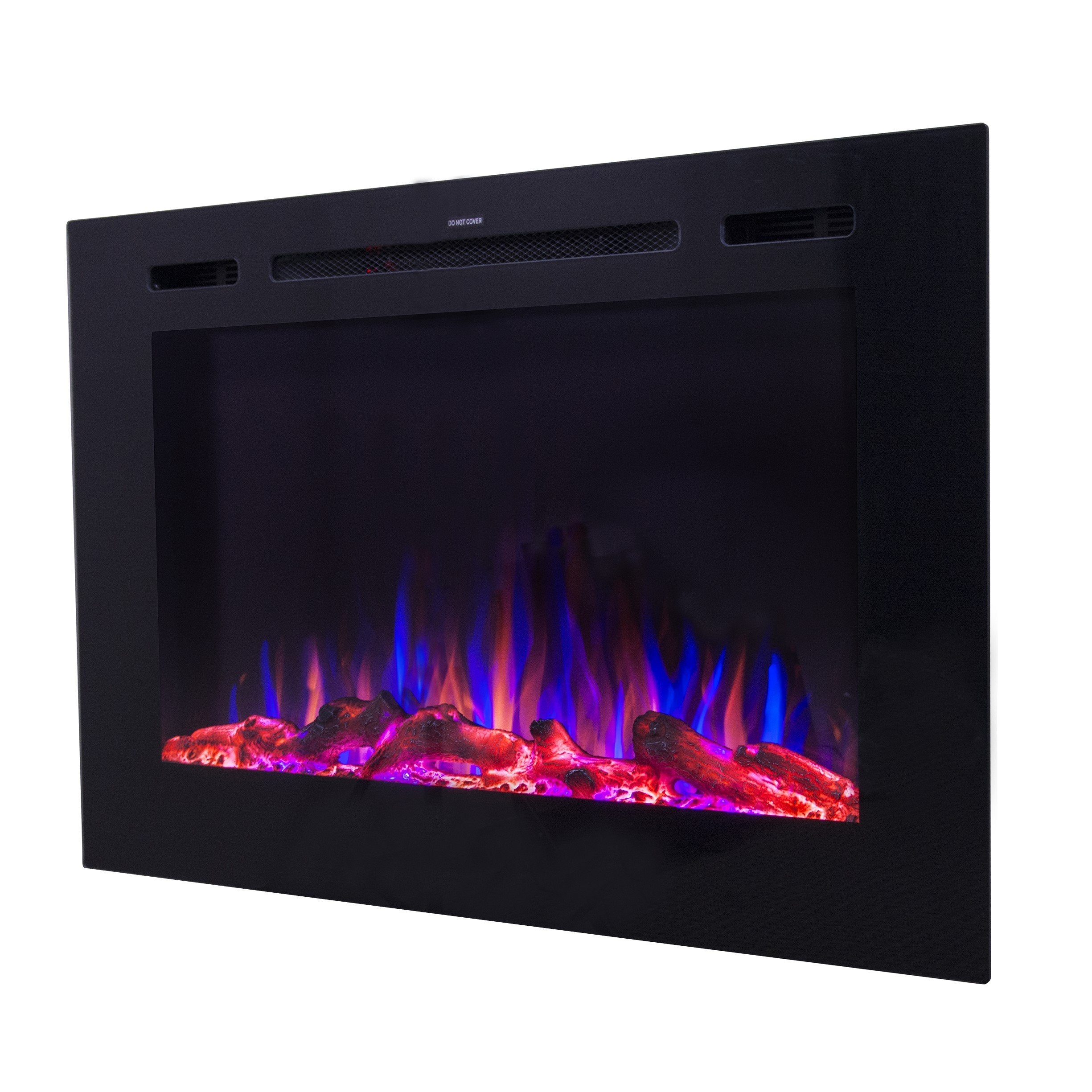 	Forte 80006 40 inch Recessed Electric Fireplace with log set on an angle.