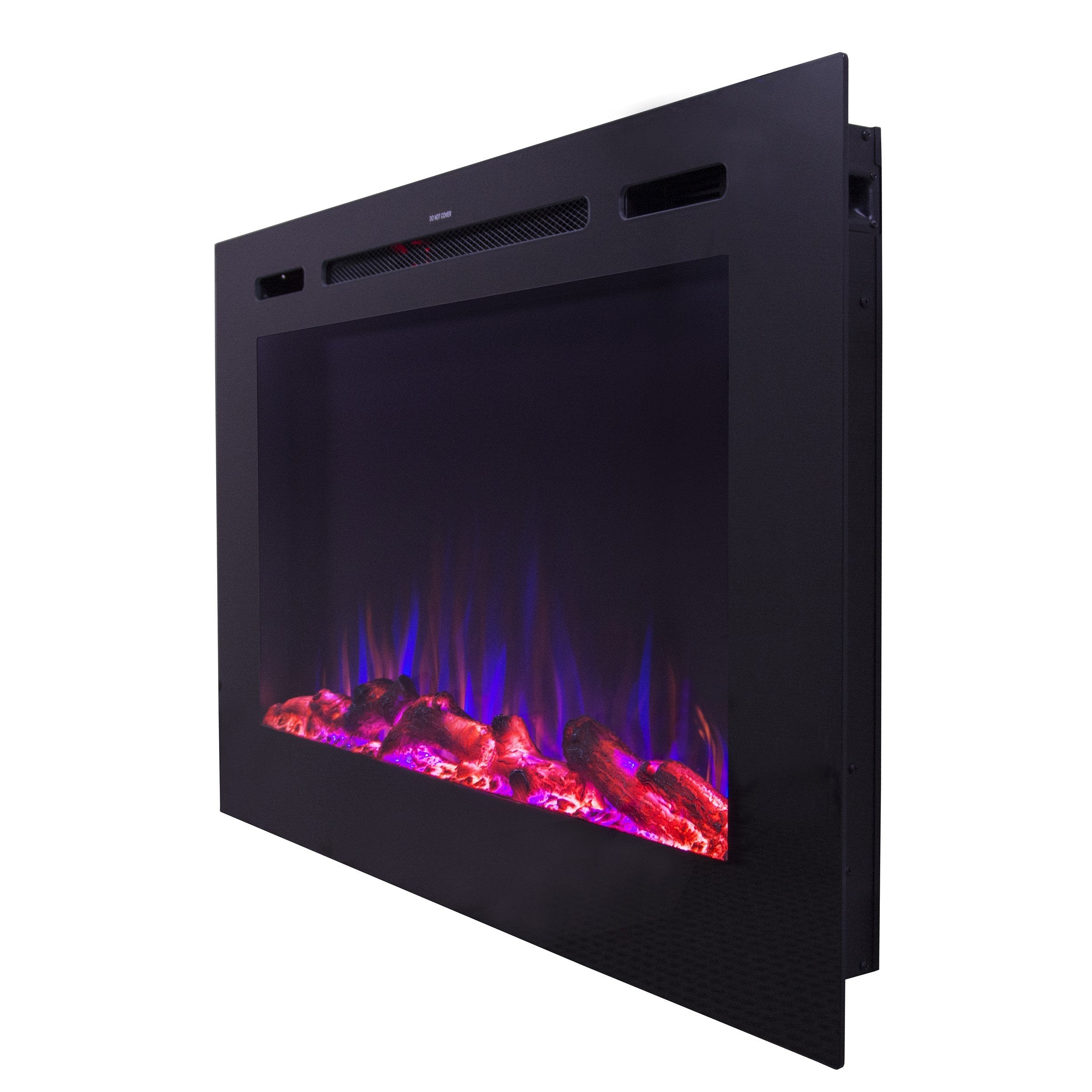	Forte 80006 40 inch Recessed Electric Fireplace from an angle.