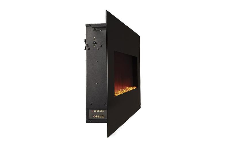 	Onyx 80001 Wall Mounted Electric Fireplace from the side.
