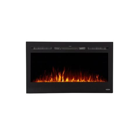	Sideline 36 80014 36" Recessed Electric Fireplace shown with orange flames. 