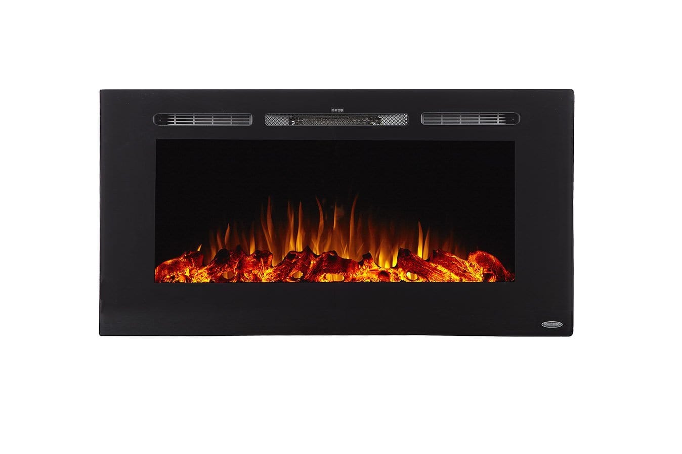 Sideline 40 80027  Refurbished Recessed Electric Fireplace orange flames.