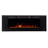 	Sideline 60 80011 60 inch Recessed Electric Fireplace with orange flames.