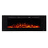 Sideline 60 80011 60 inch Recessed Electric Fireplace with orange flames and log set. 