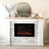 Touchstone Forte Electric Fireplace in white stone wall with white brick by @a.dabbled.dwelling